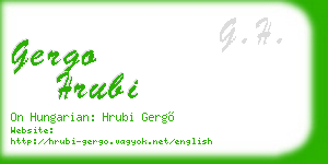 gergo hrubi business card