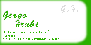 gergo hrubi business card